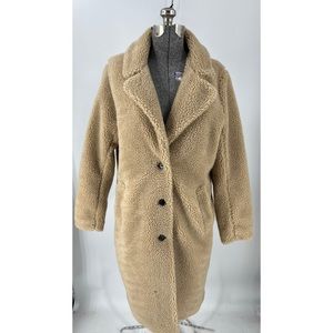 Abercrombie and Fitch long length faux fur Sherpa  teddy coat XL